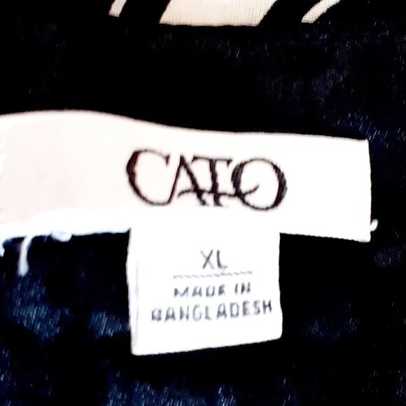 CATO Tunic; Satin Features; Black/White/Teal;  Size XL - Picture 4 of 6